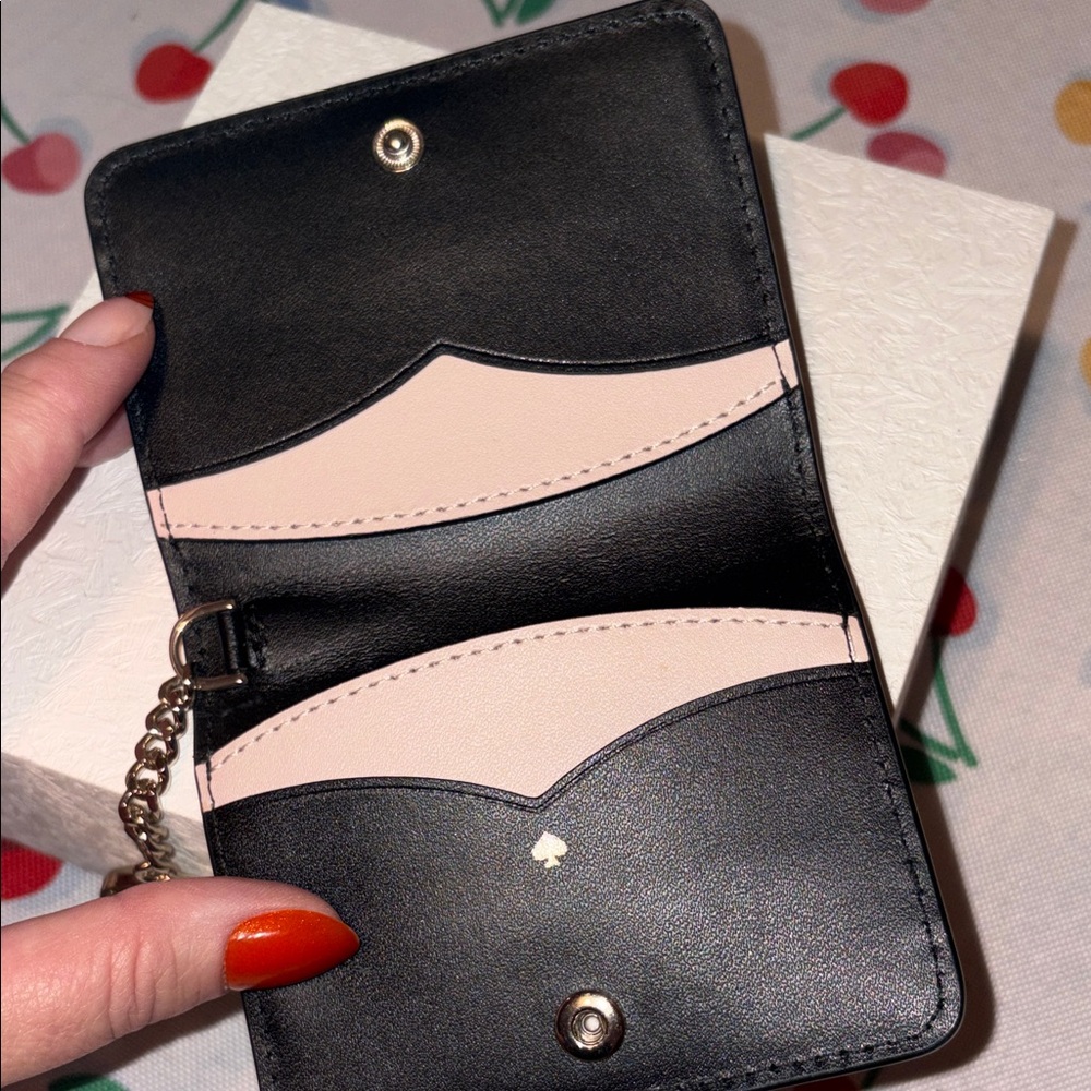 Kate Spade Black Leather Card Holder /Wallet EUC - Picture 4 of 6